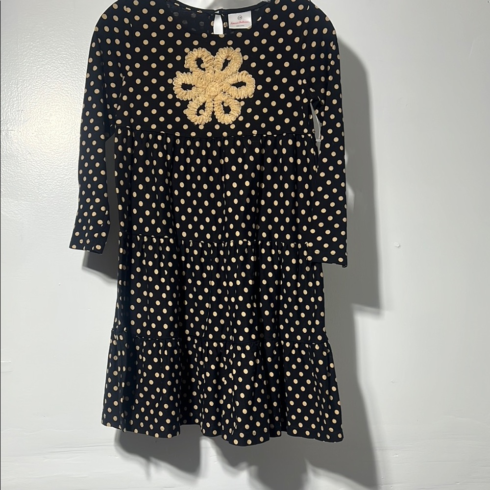 Hanna Andersson Polka Dot Dress - Black and Gold